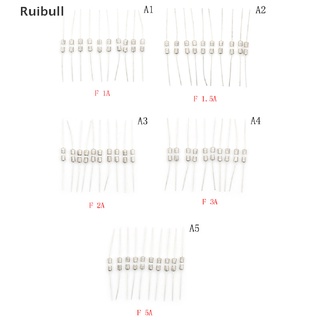 [Ruibull] 10pcs F1A/1.5A/2A/3A/5A Fast Blow Glass Tube Fuse Axial Leads 3.6 x 10mm 250V Hot Sell