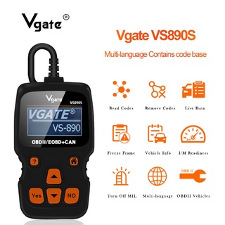 Vgate VS890S Scantool Maxiscan เครื่องสแกนเนอร์วินิจฉัยรถยนต์ obd2 เข้ากันได้กับ SAE J1979 PK ELM327 V1.5