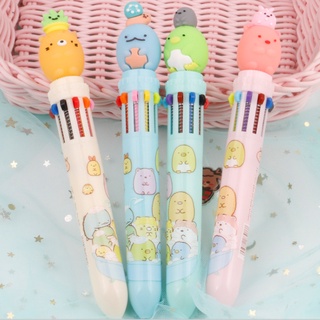 10 สี ปากกาลูกลื่นหลายสีในแท่งเดียว ลวดลายน่ารัก