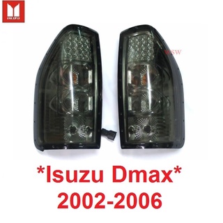 LED ไฟท้าย smoke ISUZU D-MAX dmax 2002 2003 - 2006 รมดำ อีซูซุ ดีแม็กซ์ ไฟท้ายรถ ไฟหลัง เสิ้ิอไฟท้าย ฝาดำใส