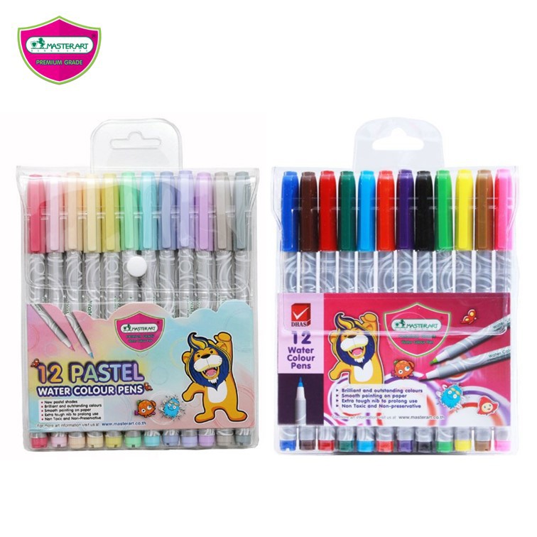 Master Art ( มาสเตอร์อาร์ต ) ปากกา เมจิก สีพาสเทล Pastel ชุด 12 สี สีเมจิค ( 1 แพ็ค )