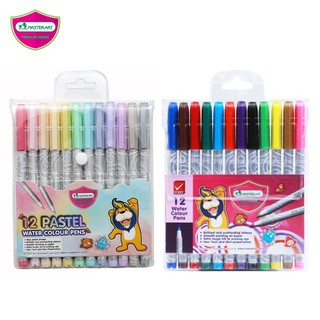 ปากกาสีเมจิก 12 สี สีพาสเทล/สีสด ตรามาสเตอร์อาร์ต (pastel water colour pens) ปากกาเมจิกสีพาสเทล เมจิกสีพาสเทล (1 ชุด)