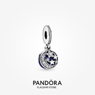 Pandora จี้รูปดวงจันทร์ และท้องฟ้า สีฟ้า ของขวัญวันเกิด สําหรับสุภาพสตรี p825