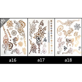 สติ๊กเกอร์ ลายสักโบฮีเมียนสีทอง Gold color Bohemian style Temporary tattoo Tattoo stickers