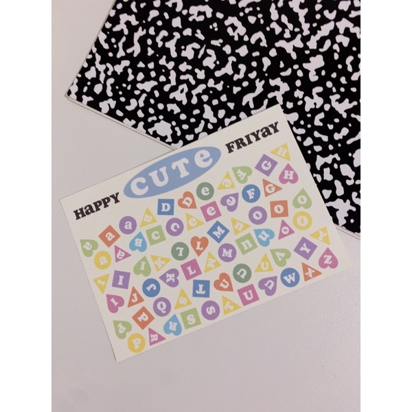 สติกเกอร์ Alphapet a-z 🧤🎱🥣🌷📒💥 ขนาด A6