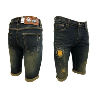 ๋JEANSEXPRESS (Size 28-42) Skinny Shorts mens กางเกงยีนส์ขาสั้นชายสีฟอกสนิม แต่งปะขาด ทรงเดฟ เป้าซิป ผ้ายืด สวมใส่สบาย รับชำระปลายทาง