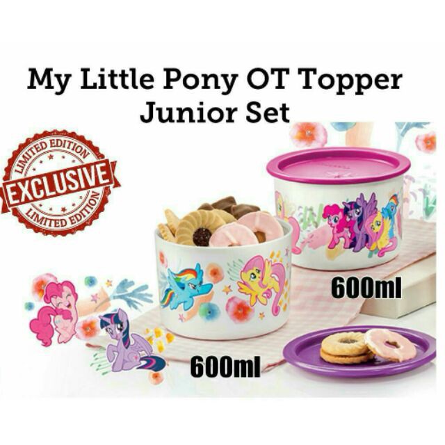 {ขายดี} Tupperware My Little Pony One Touch Topper Junior Set (2)