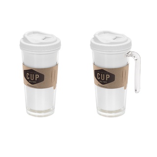 [1ใบ] แก้วน้ำ 630มล. ถ้วยน้ำดื่มพร้อมฝาปิด แก้วอะคลิริค JCJ ACRYLIC CUP ; total 1 piece