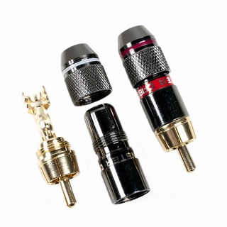 พร้อมส่ง* ปลั๊กเชื่อมต่อสายเคเบิล RCA HI-FI ชุบทอง 6 มม. 1 คู่