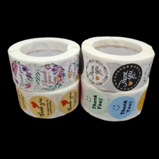 (350-500ดวง/1ม้วน) สติ๊กเกอร์ Thank you กว้าง 2.5 cm [ii]