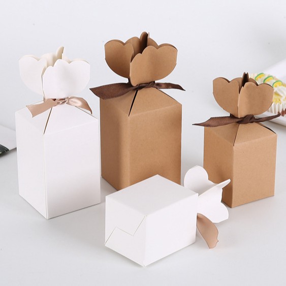 🍍🍍 PK  🍍🍍 กล่องของขวัญ ของชำร่วย กระดาษคราฟท์ ขนาด 5*5*6.5 cm