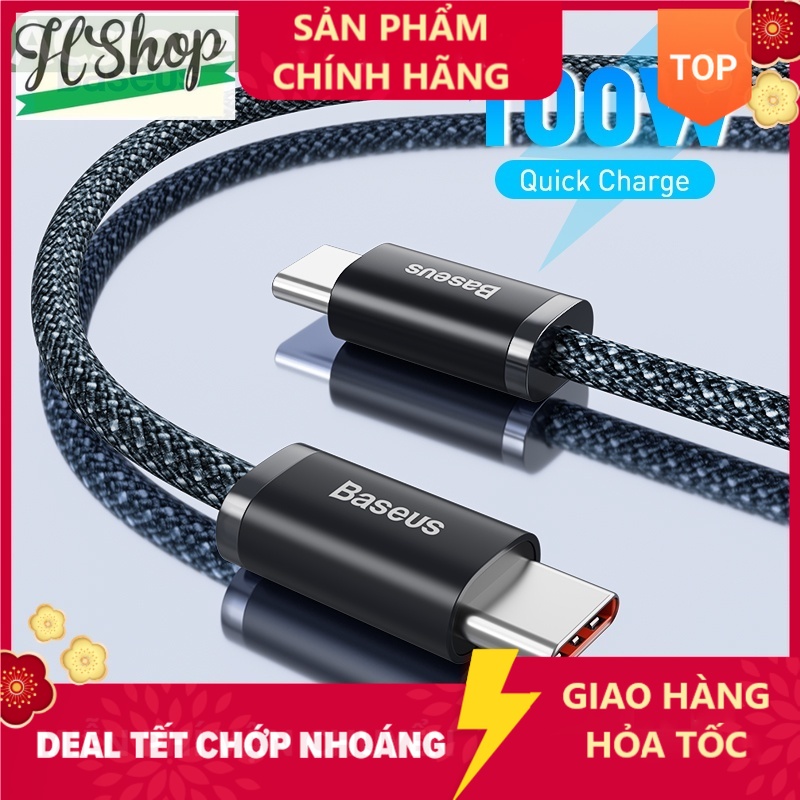 สายชาร์จเร็ว Baseus 100W PD จาก Type-C ถึง Type-C สะดวกสําหรับแล็ปท็อปโทรศัพท์แท็บเล็ต Xiaomi Samsun