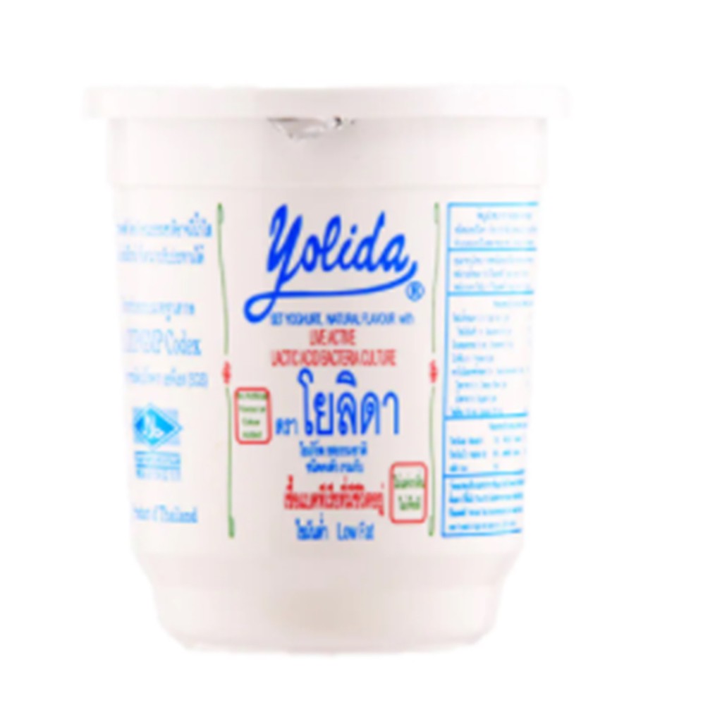 โยลิดาโยเกิร์ตรสธรรมชาติไขมันต่ำ 450กรัม Yolida Yogurt Natural Flavor Low Fat 450g.อาหารพร้อมทาน