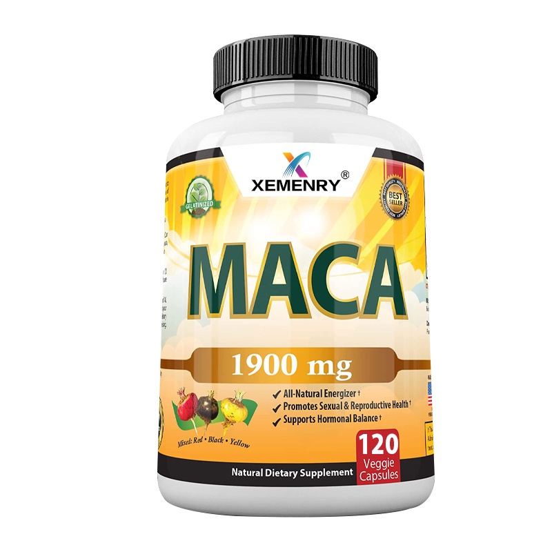 Organic Maca Root 1900mg มังสวิรัติแคปซูล Peruvian Maca Root Non-GMO รองรับการเจริญพันธุ์สุขภาพธรรมช