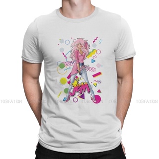 เสื้อยืดสีพื้น - สาวเพลง Jem และโฮโลแกรม Tshirt ลําลอง Punk เสื้อยืดถนน Homme ผ้าฝ้ายบริสุทธิ์แฟชั่