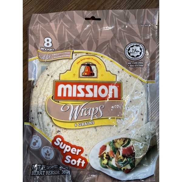 MISSION WRAPS 6 GRAINS (MISSION BRAND)