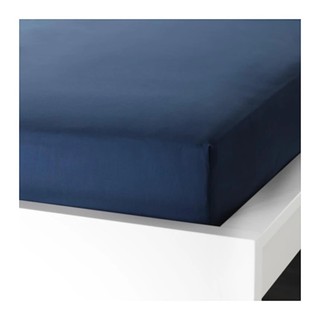 ULLVIDE ผ้าปูที่นอนรัดมุม Fitted sheet 180*200 cm (น้ำเงินเข้ม)