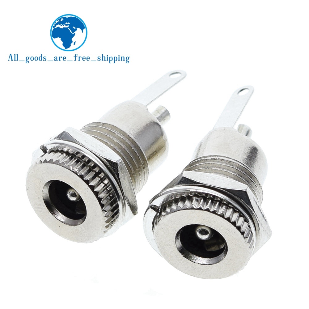 Dc099 5.5 มม.x 2.1 มม.DC Power Jack Socket หญิงแผง Mount Connector โลหะ DC-099 รูเปิด 11 มม. 5.5*2.1 5.5*2.5