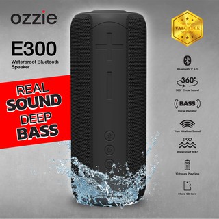 OZZIE ลำโพงกันน้ำแบบพกพาบลูทูธรุ่น  E300 Portable Waterproof Bluetooth Speaker (Support SD Card