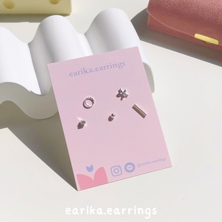 (กรอกโค้ด GG24P ลด 65.-) earika.earrings - daily flora set เซ็ตต่างหูก้านเงินแท้ คนแพ้ง่ายใส่ได้