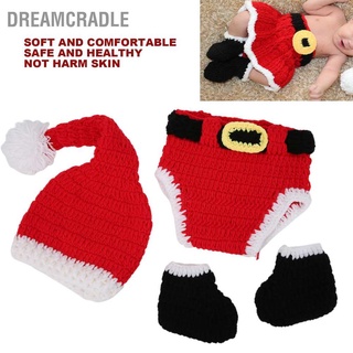 Dreamcradle เสื้อถักโครเชต์ ผ้าฝ้ายนุ่ม ลายคริสต์มาส สําหรับเด็กทารกแรกเกิด พร็อพใช้ถ่ายภาพ