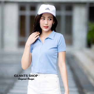 Gi-ants เสื้อครอปคอปก แต่งซิปหน้า​ CARDIGAN_NISTA