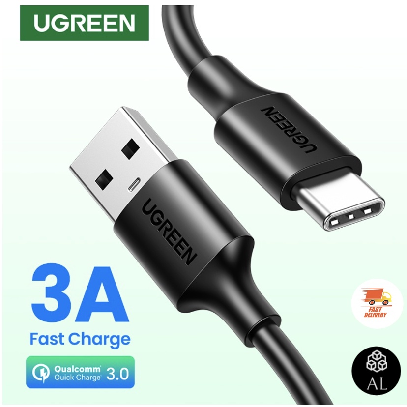 สาย UGREEN 3A USB Type C Cable USB A to USB C Fast Charger Universal Compatibility with ใช้ได้กับ phone and tablet #9