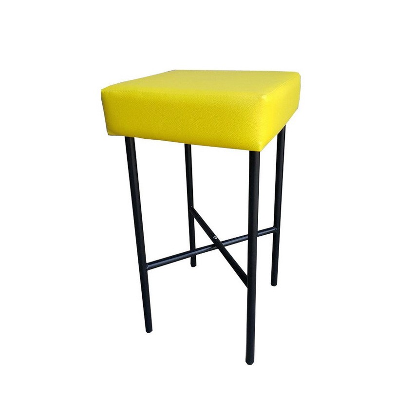 KK Shop เก้าอี้สตูลบาร์สูง 29" รุ่น Stool-H-สีดำ/เหลือง