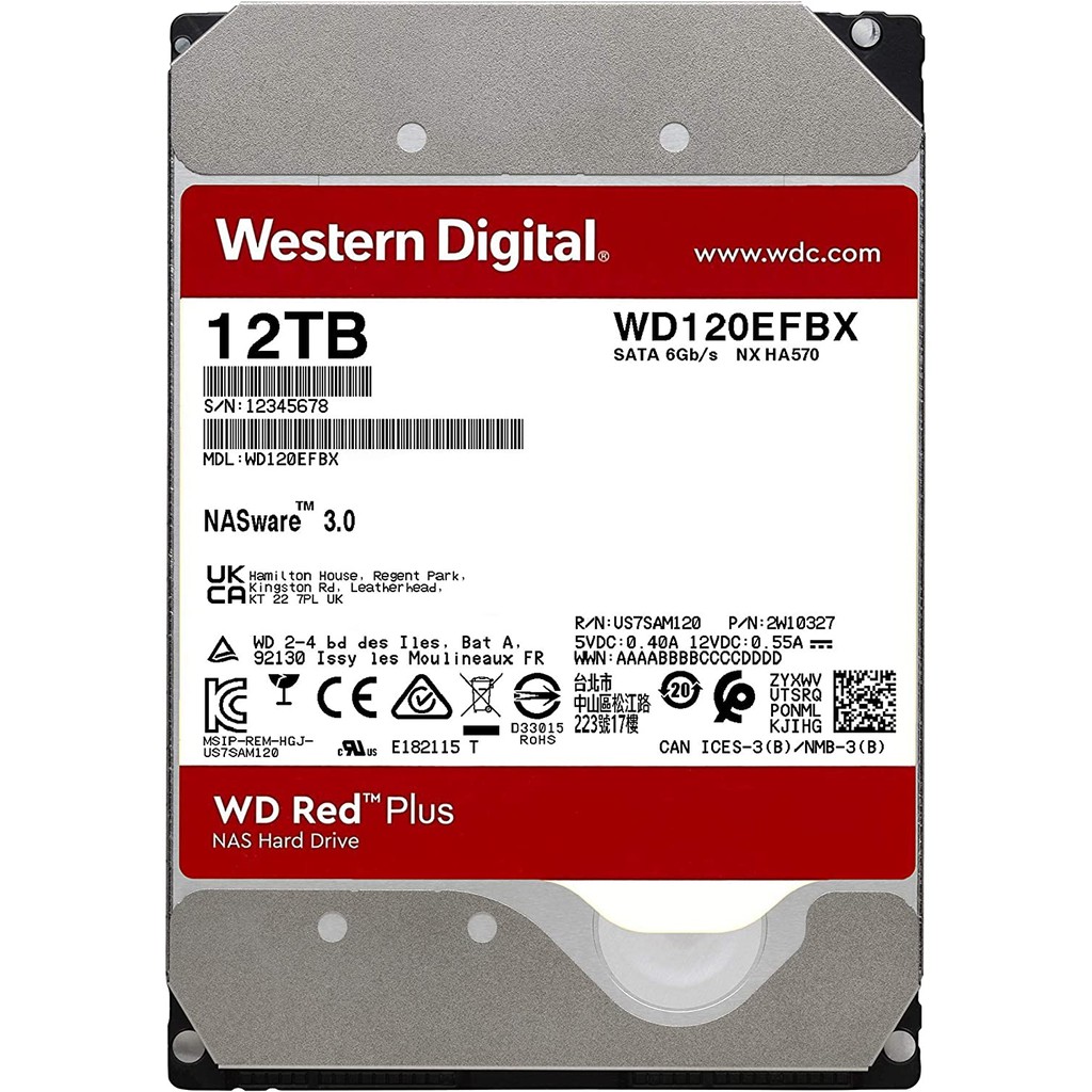 WD RED 12TB WD120EFBX SATA 6 Gb/s, 256MB 7200RPM (Warranty 3Y)