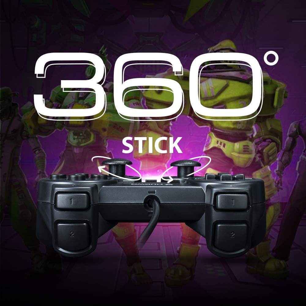 Nubwo NJ-43 Sequential Gaming Controller จอยสติ๊กสำหรับเล่นเกม ระบบสั่นสองชั้น เพื่อเพิ่มอรรถรส (รับประกันศูนย์ 1 ปี)