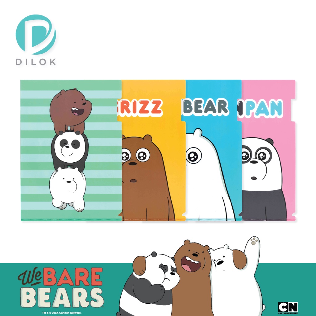 WE BARE BEARS แฟ้มซอง A4 แฟ้มเอกสาร ดีไซน์สุดคิ้วท์ 3 หมี เก็บเอกสารง่าย สีสันสดใส WBB3012