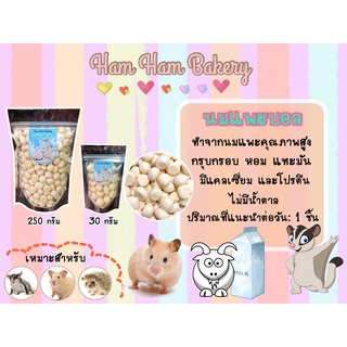 (Ham Ham Bakery)  นมเเพะบอล (กะปุกทดลอง) ขนมหนูเเฮมเตอร์ หนูแฮมสเตอร์ กระรอก ชูการ์ เม่นเเคระ เเฟตเทล