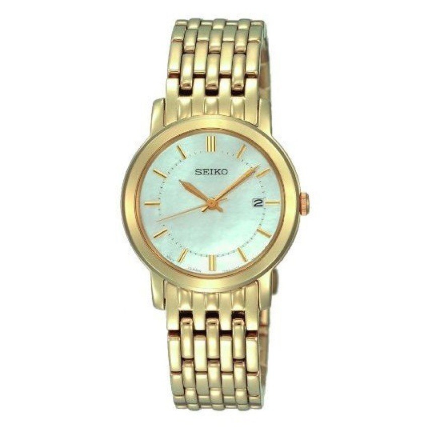 Seiko SXDB94P1 White Dial Gold Stainless Steel Analog Casual Ladies Casual Watch