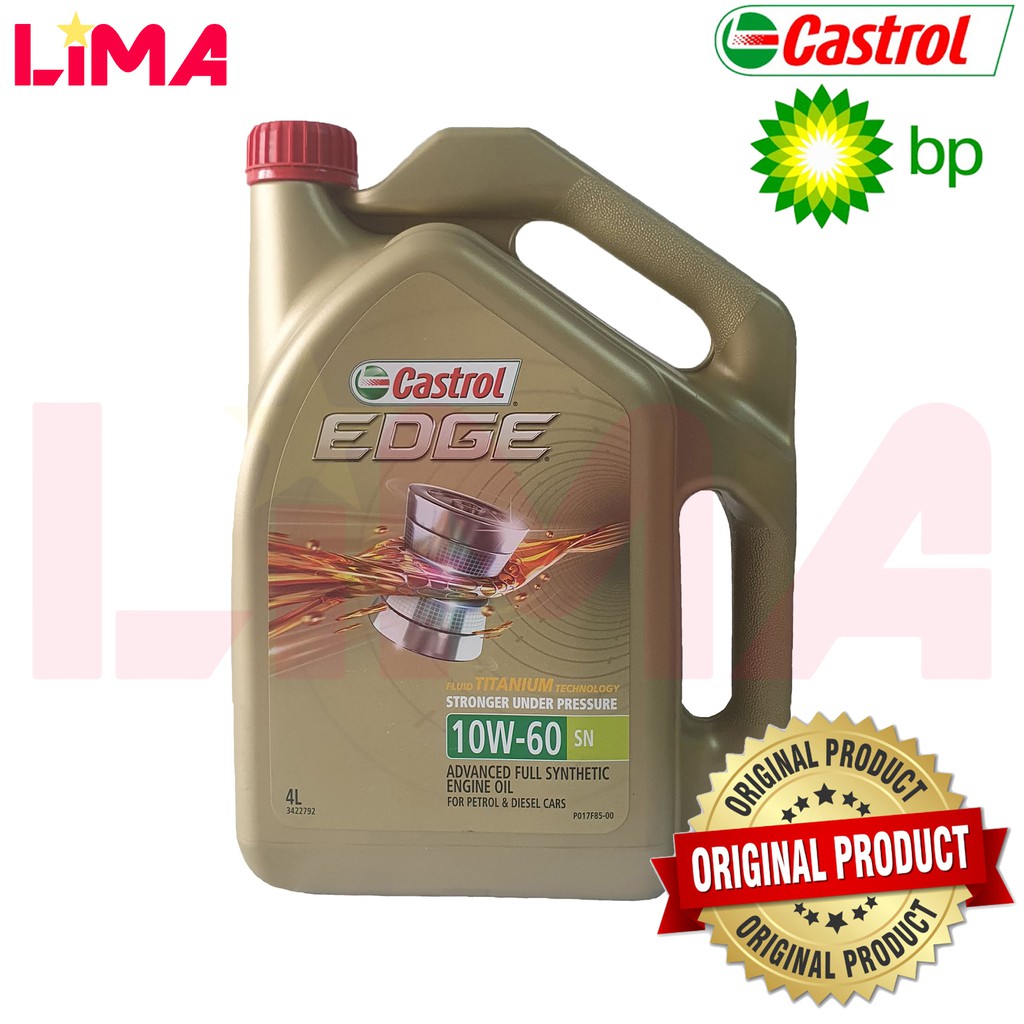 CASTROL EDGE 10W60 FULLY SYNTHETIC ENGINE OIL 4L MINYAK ENJIN