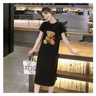 ใหม่ ดุดันใส่สบายไม่เกรงใจใคร แฟชั่นชุดเดรสแขนสั้นยึดหยุ่นผ้านุ่มแซงทุกเสื้อผ้าแฟชั่น