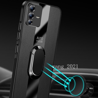 Casing เคส Vivo V23 V23 Pro V23e 5G Magnetic Finger Ring Bracket Phone Case High Quality Leather Mens Business Hard Case เคสโทรศัพท