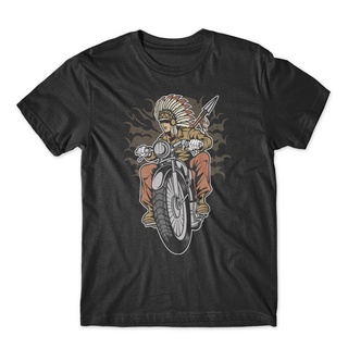 [COD]ใหม่ เสื้อยืดผ้าฝ้าย 100% พิมพ์ลาย Indian Native Biker ใส่สบาย พรีเมี่ยม