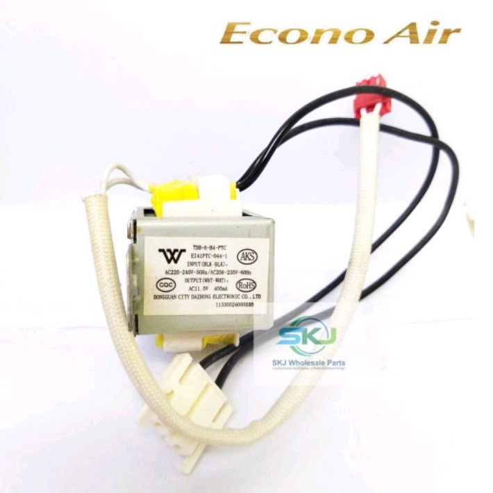 หม้อแปลงไฟ Transformer air Econo ***ใช้กับแผงวงจร ECONO ( EI41PTC-044-1) 400 mA *** อะไหล่แท้อะไหล่ถอด