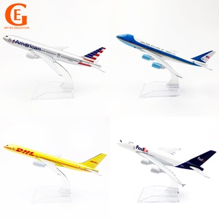 โมเดลเครื่องบินอเมริกา Boeing777 United Delta B747 UPS DHL Fedex Airbus380 16 ซม.