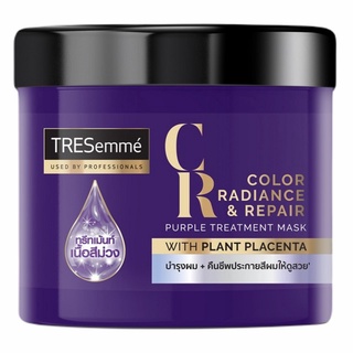 TRESemme Color Radiance &amp; Repair Purple Treatment Mask เทรซาเม่ คัลเลอร์ เรเดียนซ์ผลิตภัณฑ์บำรุงเส้นผมสำหรับผม ทำสี180มล