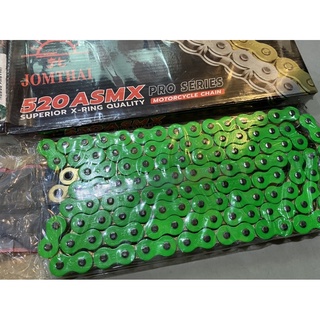 โซ่สี Jomthai เบอร์ 520ASMX  X-Ring 120 ข้อ Green A01