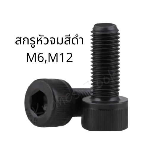 [ลด50% โค้ด SHUEJP5XWA ] สกรูหัวจมสีดำ M6 M12 (สำหรับใช้ประแจแอลขัน)