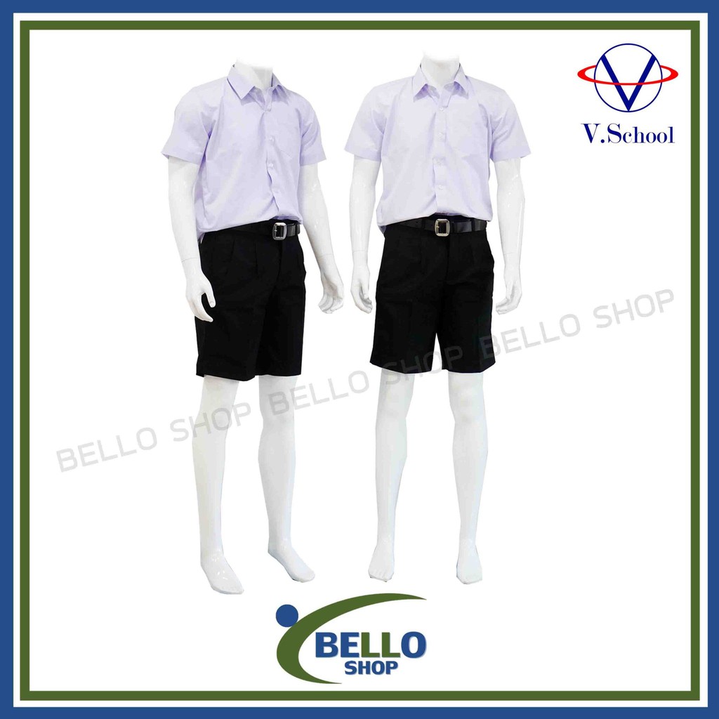กางเกงนักเรียนชาย ผ้าโทเร ตราV.School สีดำ สีกากี กางเกงโทเร ของเเท้ บิลเบิกโรงเรียน