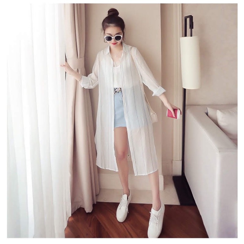 Capes 179 บาท พร้อมส่ง  เสื้อคลุม เสื้อคลุมยาว เสื้อคลุมไปทะเล เสื้อคลุมสีขาว เสื้อคลุมผู้หญิง Women Clothes