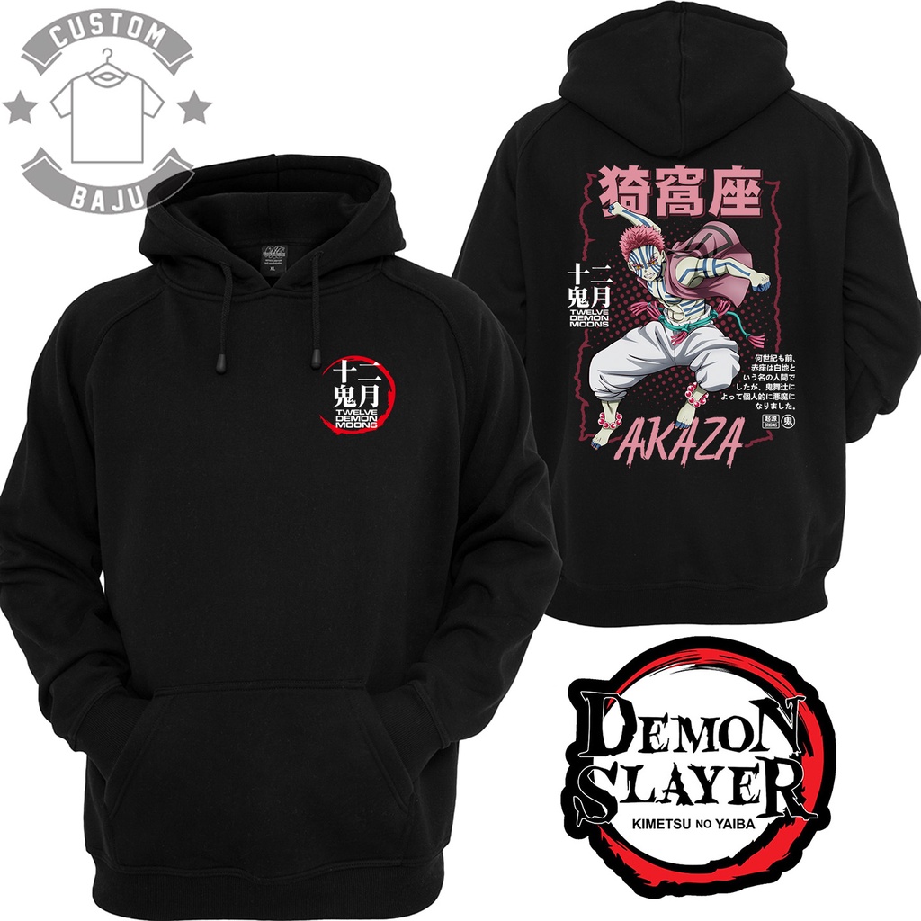 เสื้อกันหนาวHoodie 12 Demon Moons Akaza Anime Demon Slayer 761