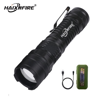 Haixnfire X500 ไฟฉาย LED ซูมได้ ชาร์จ USB สําหรับตั้งแคมป์กลางแจ้ง