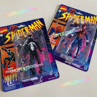 JINN 2 สไตล์ Retro รุ่น Spider-Man Marvel Legends Series 6 นิ้ว Symbiote &amp; Ben Reilly ตัวเลขการกระทำของเล่น ความคล่องตัวและข้อต่อระดับพรีเมียม แบบอย่างของเล่น