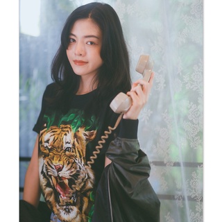 เสื้อยืด สกรีนลายหน้าเสือ no.971 เสื้อคนอ้วน Bigsize rock เสื้อสตรีท Souvenir Tshirt Thai Gift ของฝากต่างชาติ Tiger