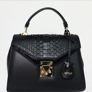 Xotique Milin Bag Black Black หนัง Python