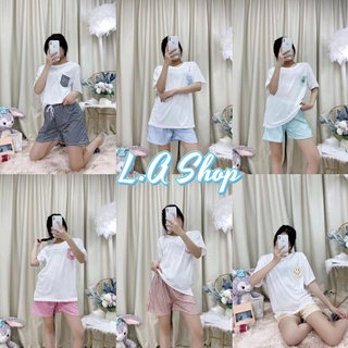 L.A Shop ​พร้อมส่ง ชุดนอน เสื้อแขนสั้น+กางเกงขาสั้น ผ้านิ่มใส่สบายมาก "DX-SY-9654" 05